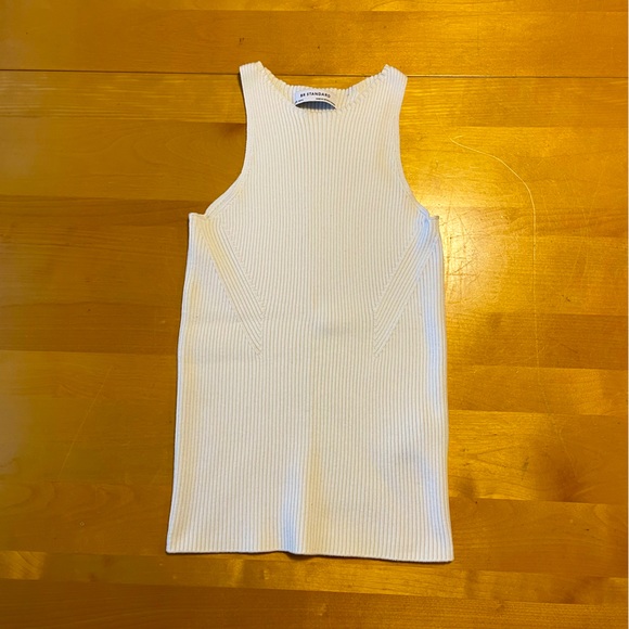 BR Standard Tops - BR Standard White Ribbed Sweater Tank Top